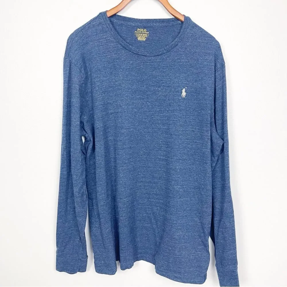 Polo Ralph Lauren Long Sleeve Tee Heather Blue X-Large
